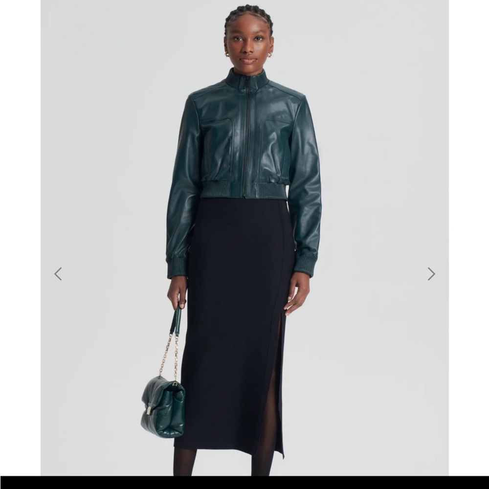 River Island Deep Teal Faux Leather Moto Jacket